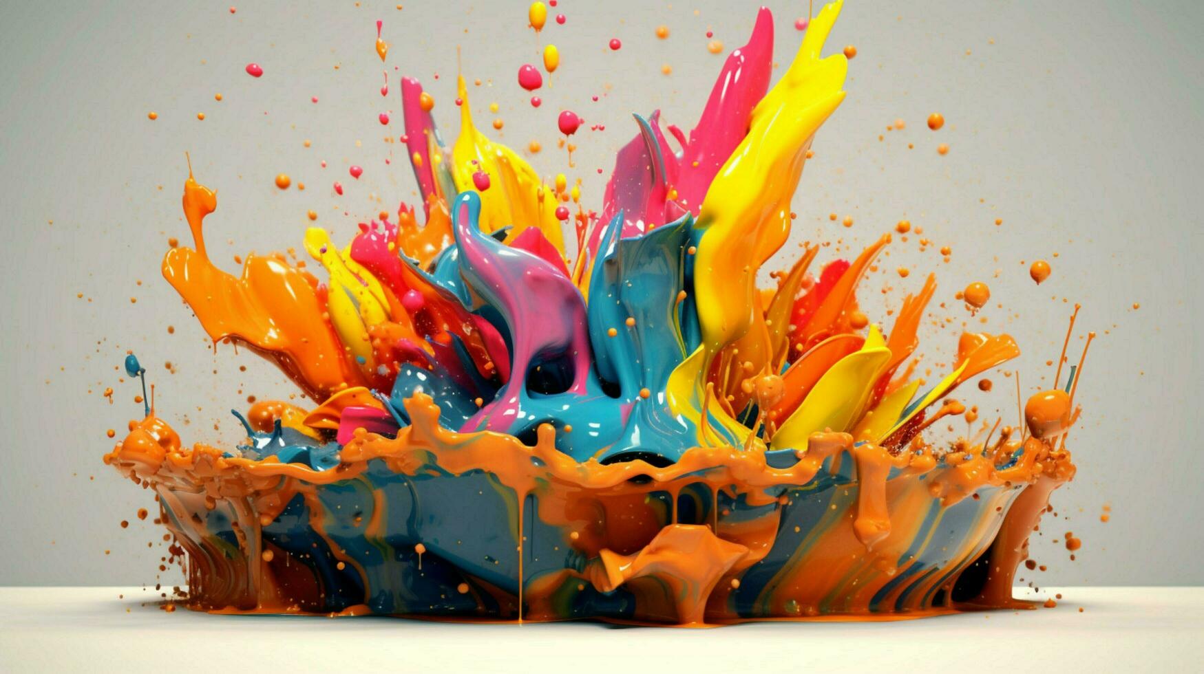 abstract art with colorful splash 3d photo