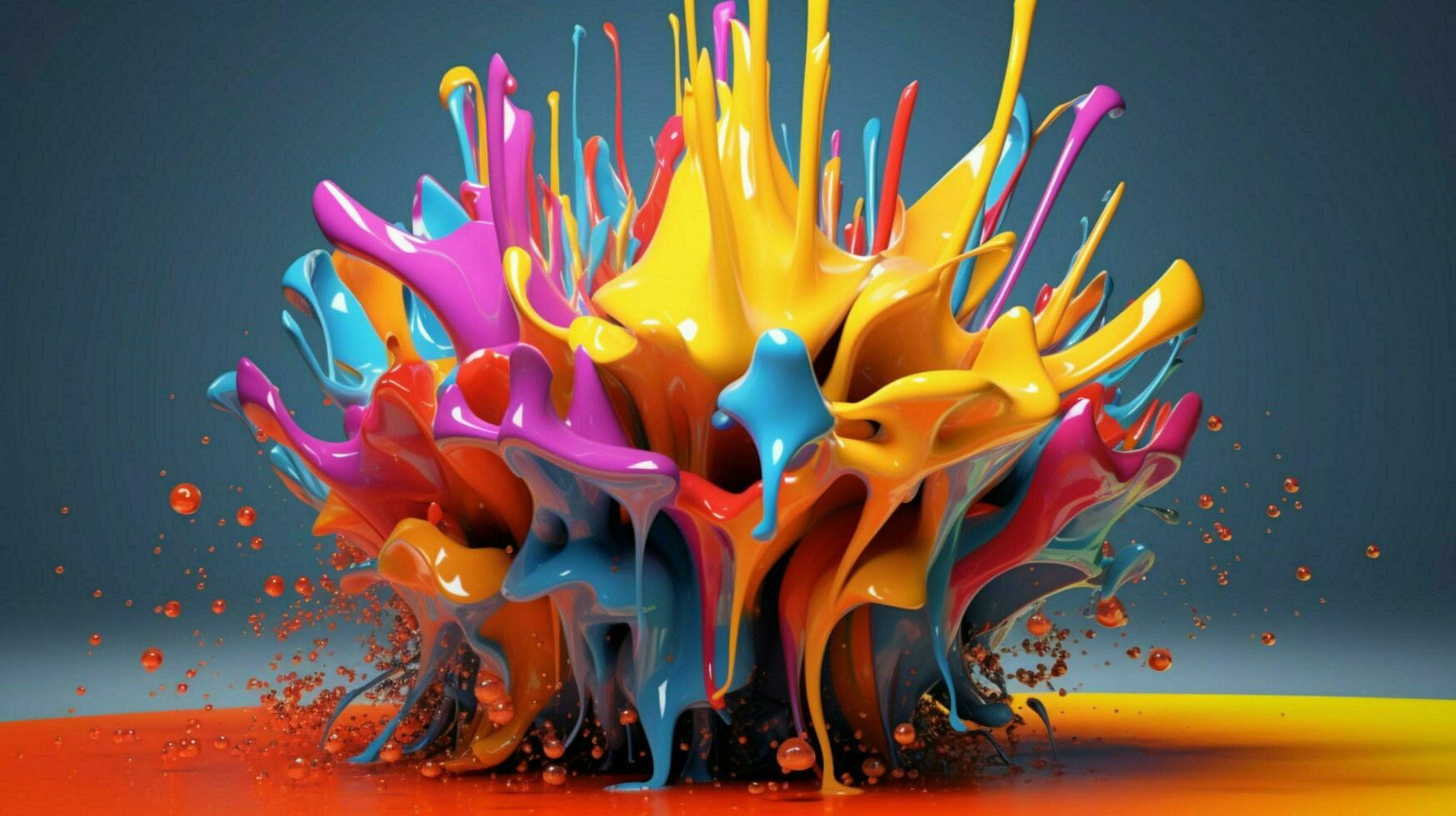 abstract art with colorful splash 3d photo