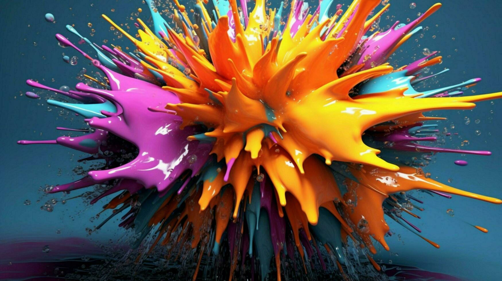 abstract art with colorful splash 3d photo