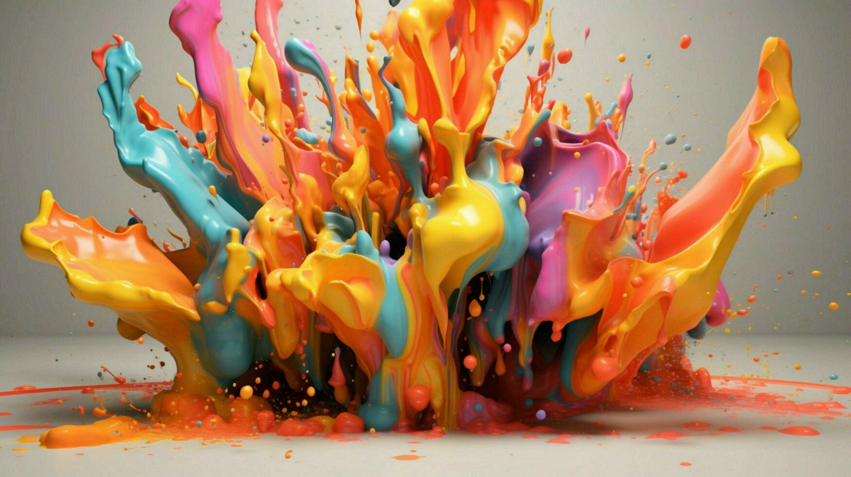 abstract art with colorful splash 3d photo