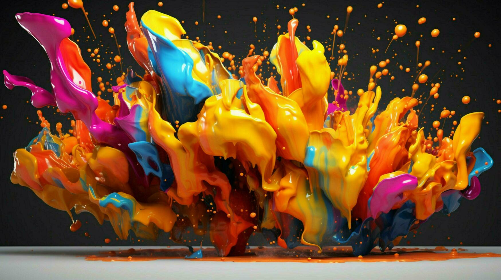 abstract art with colorful splash 3d photo