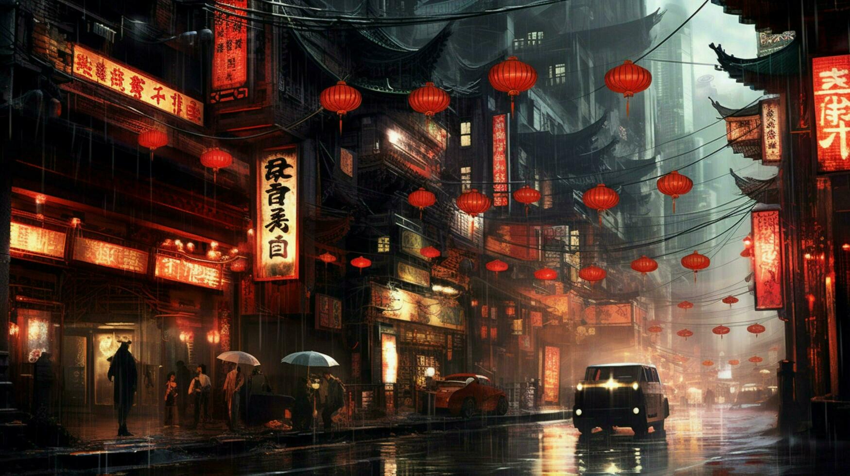 asian city night photo