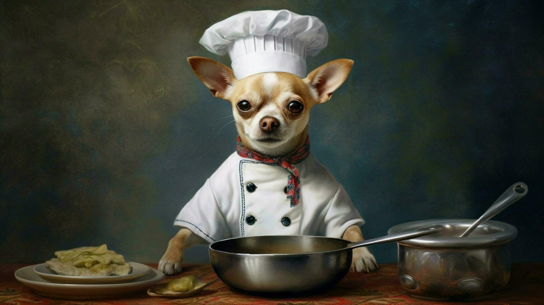 chef dog portrait cooking photo