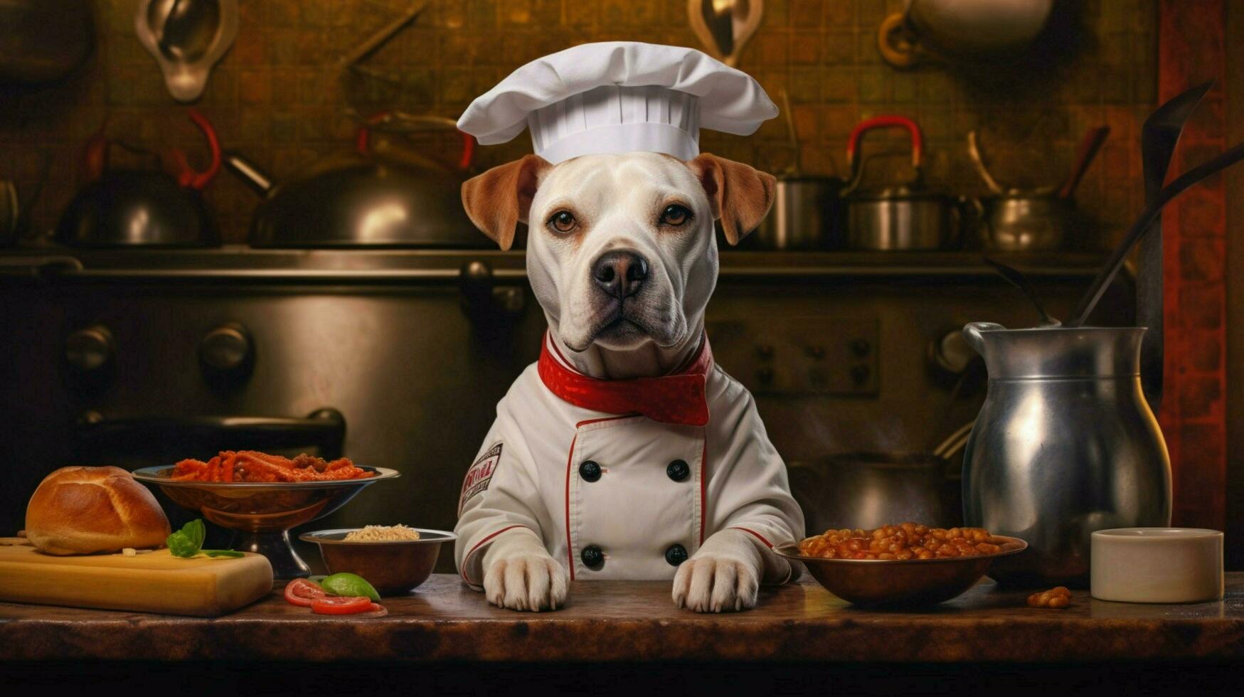 chef dog portrait cooking photo