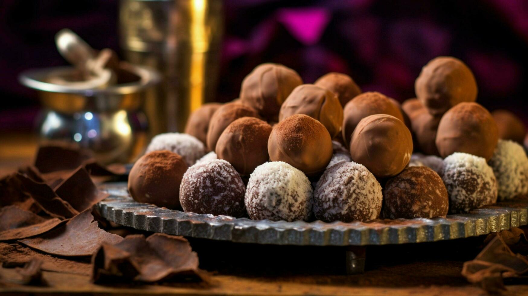 chocolate trufas dulce foto