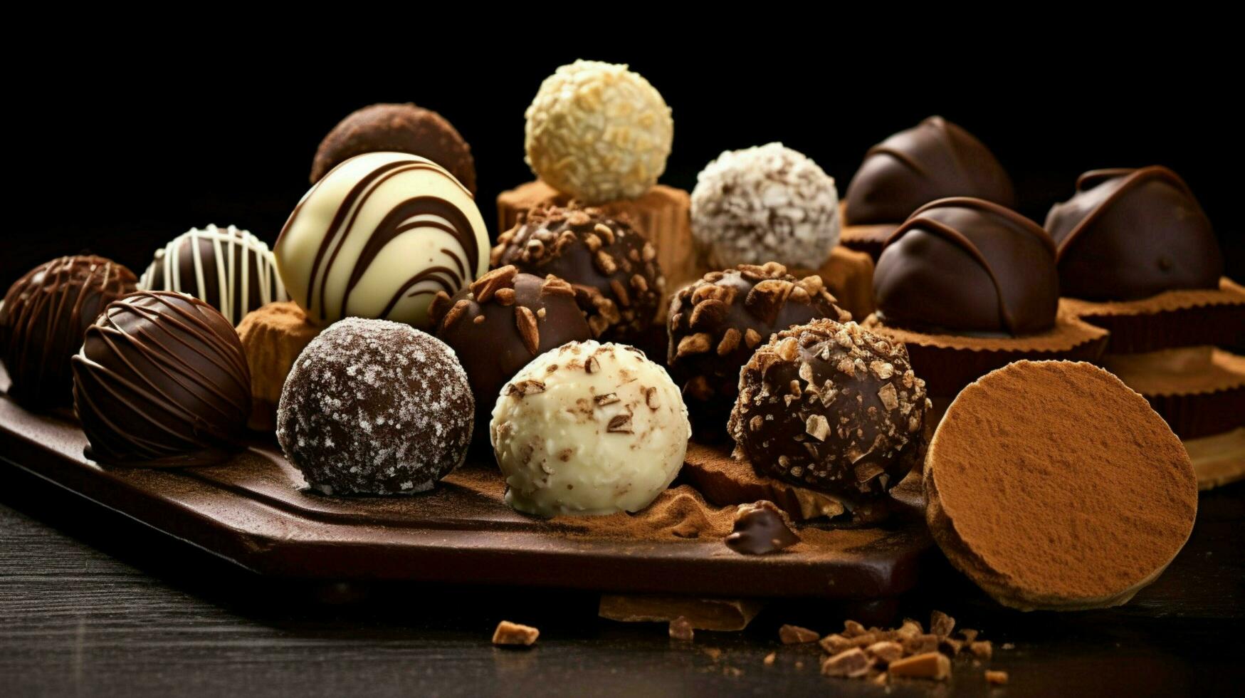 chocolate truffles food photo