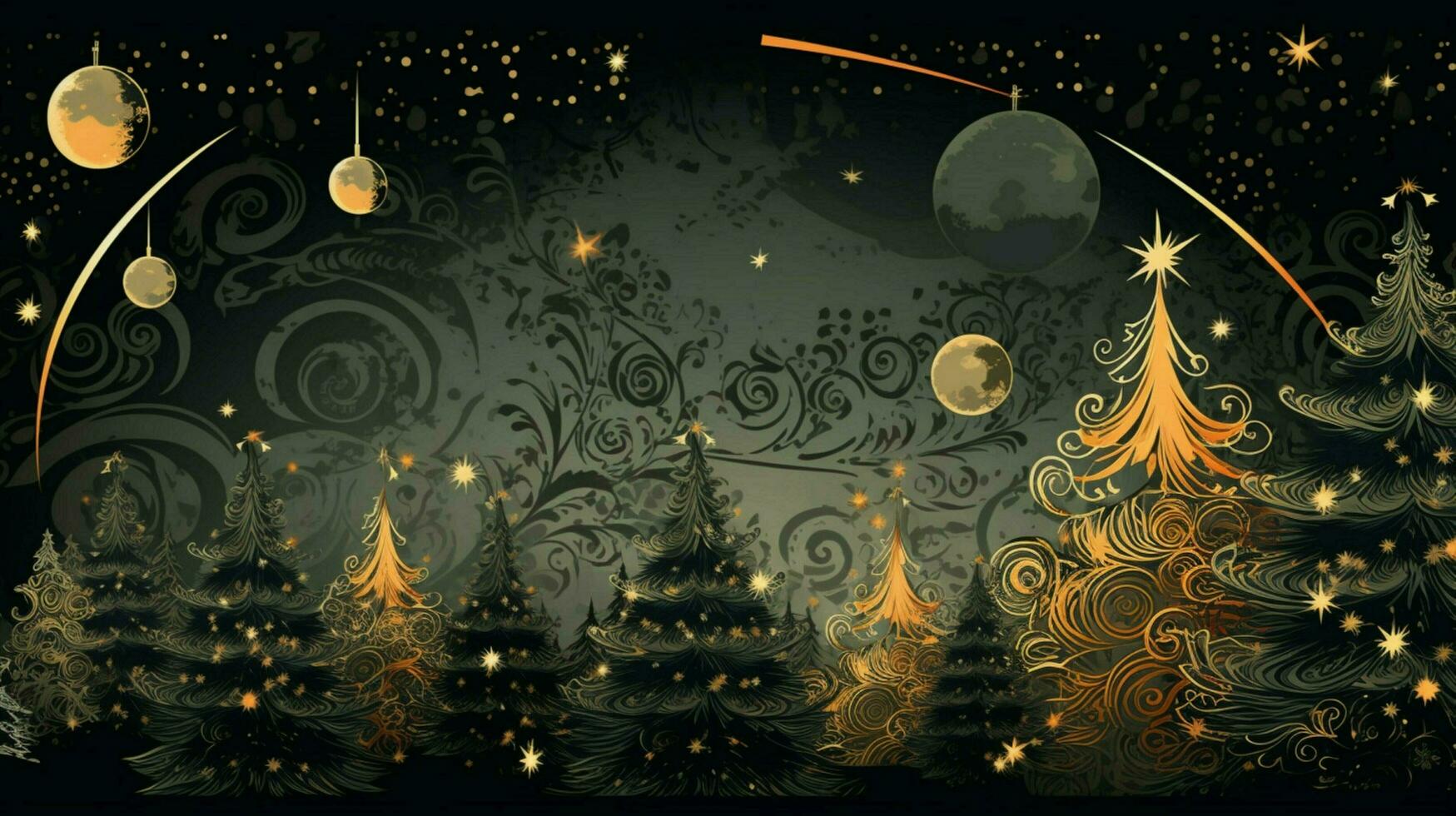 christmas dark background illustration ai generative photo