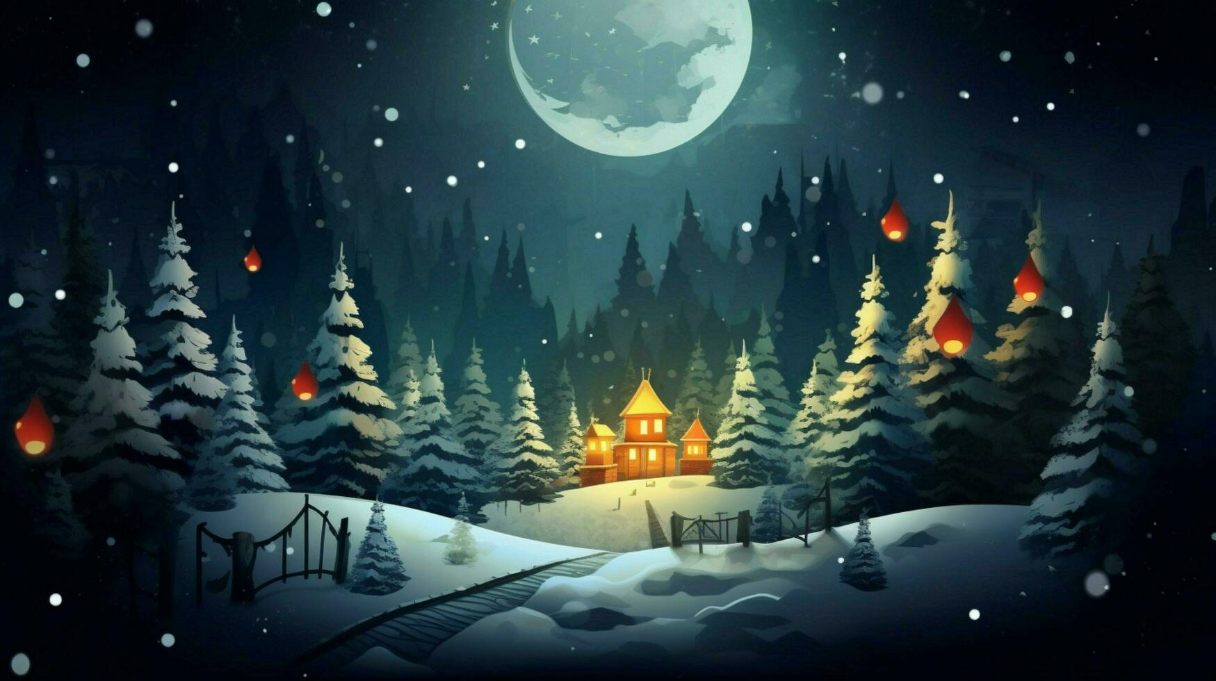 christmas dark background illustration ai generative photo