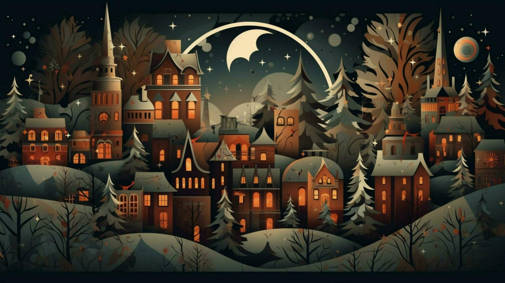 christmas dark background illustration ai generative photo