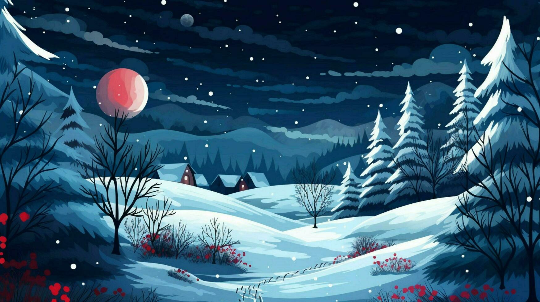 christmas dark background illustration ai generative photo