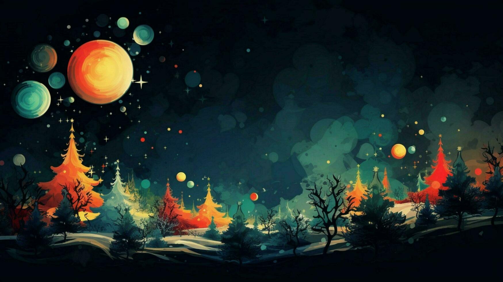 christmas dark background illustration ai generative photo