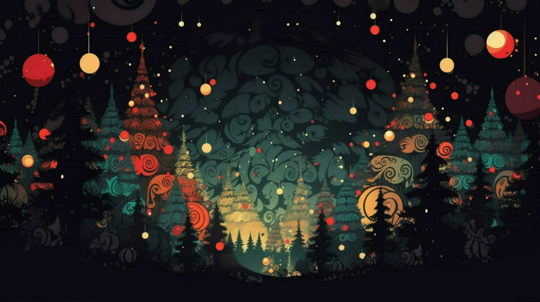 christmas dark background illustration ai generative photo