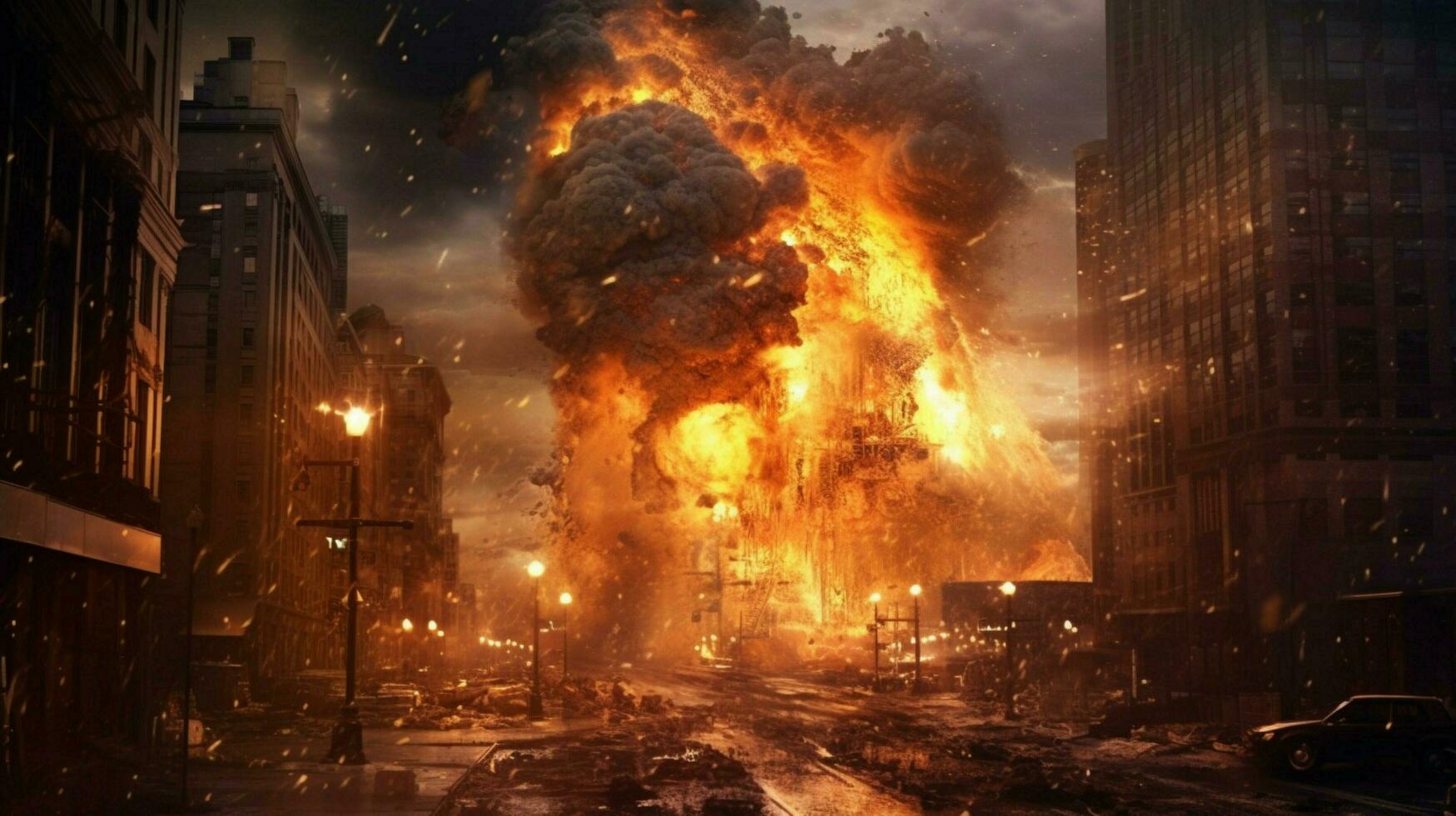 city burn explosion photo
