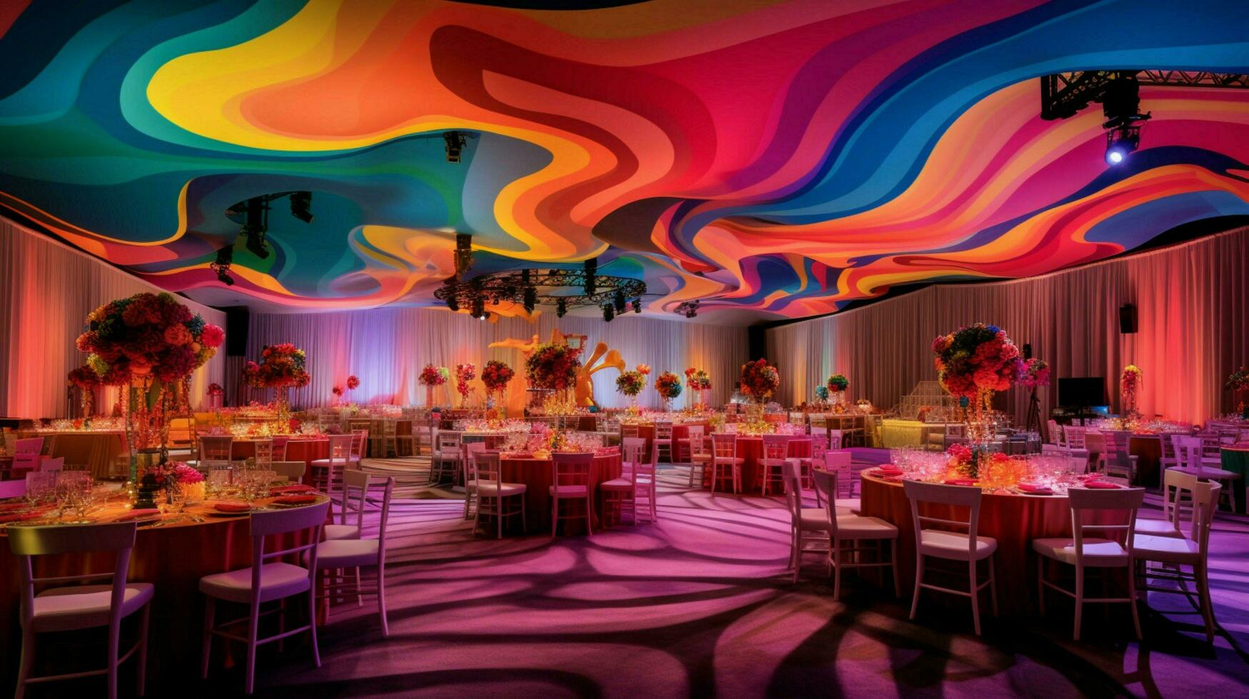 colorful serpentine party event photo