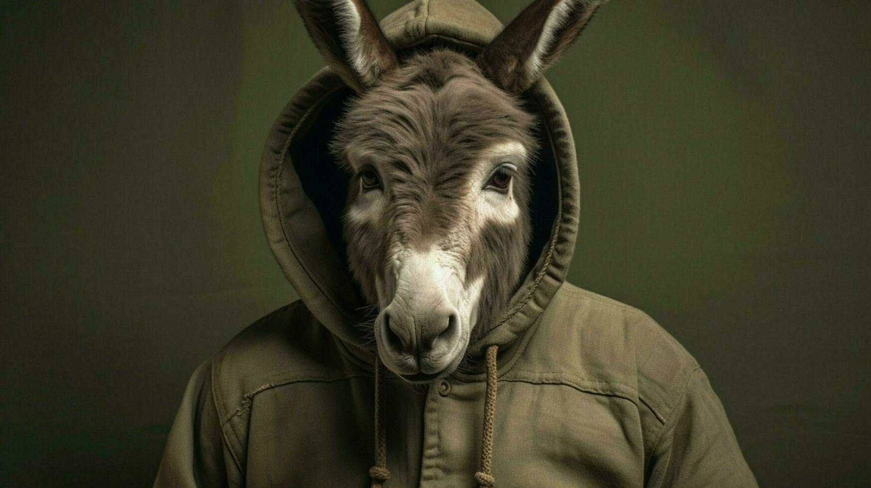 donkey with a hoodie and a hoodie photo