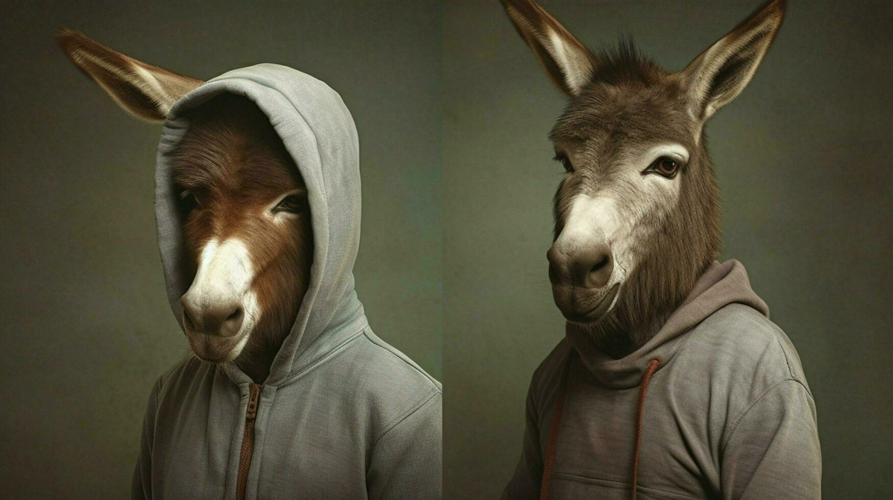 donkey with a hoodie and a hoodie photo