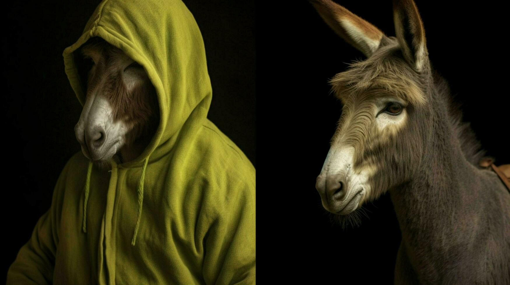 donkey with a hoodie and a hoodie photo