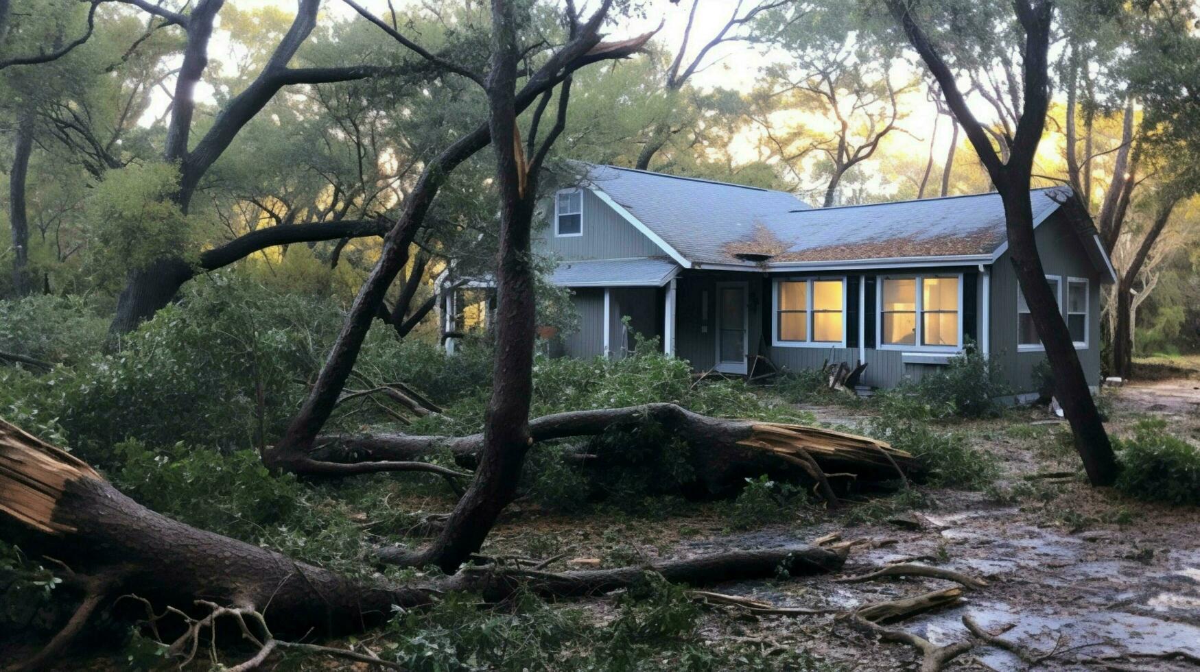 ground around house after hurricane is filled photo