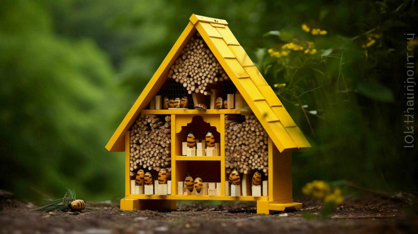 house of bees and honey in dog house style photo