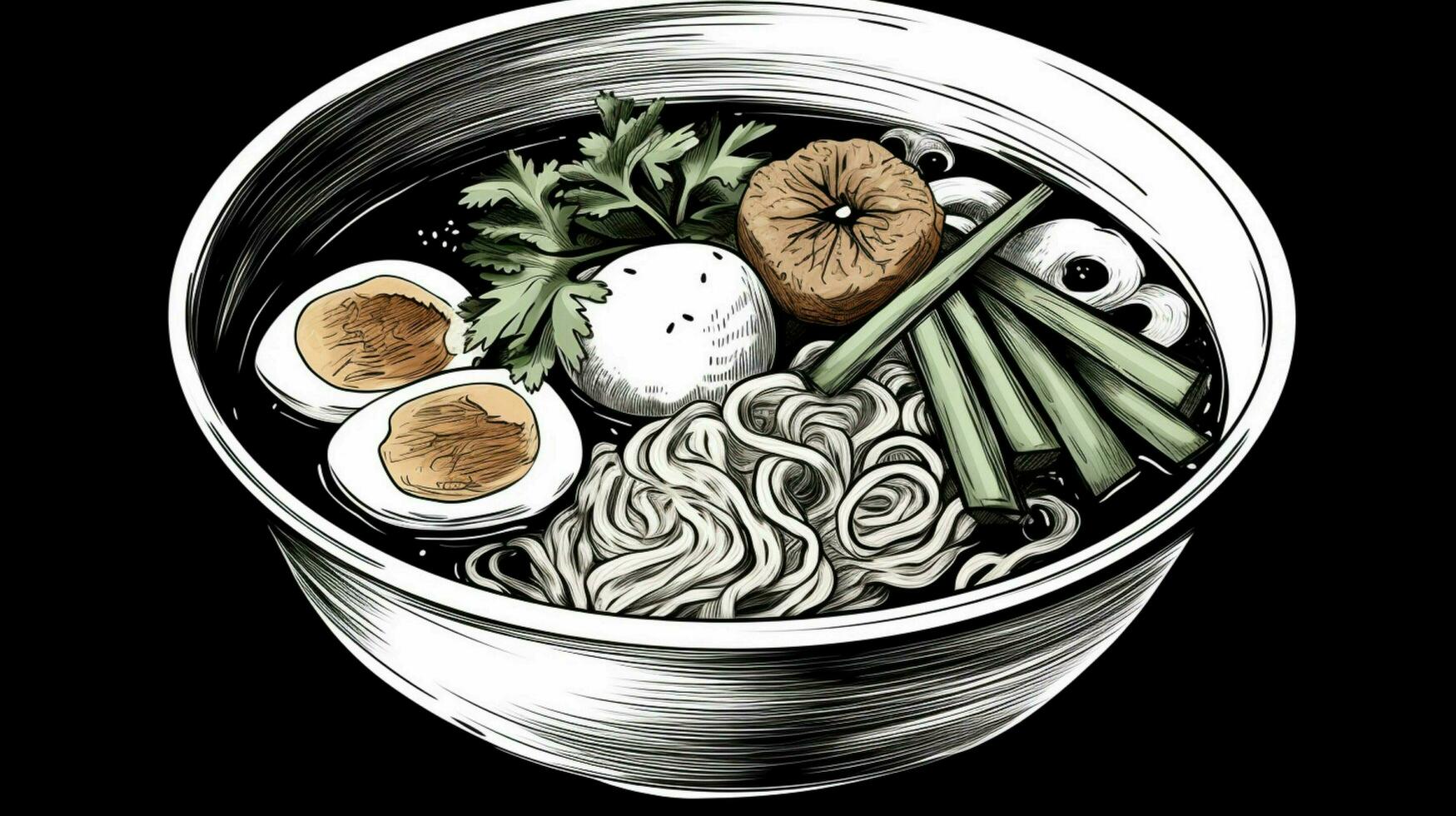 japonés ramen sopa es tradicionalmente delicioso foto