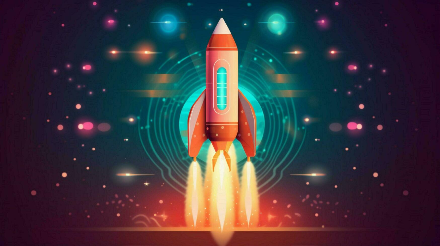 launching a startup with successful rocket icon photo