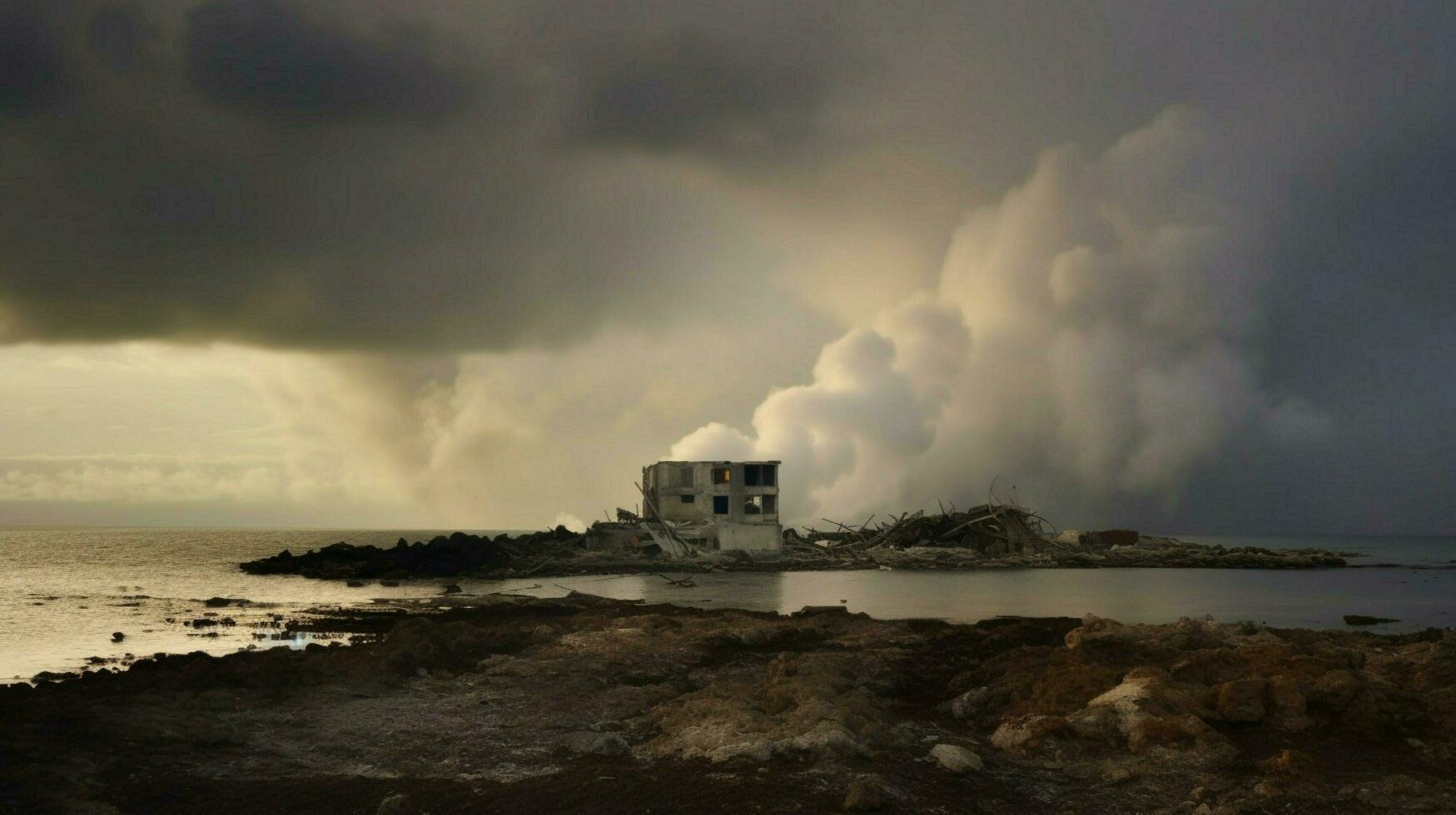 low cloud against backdrop of sea and sky after photo