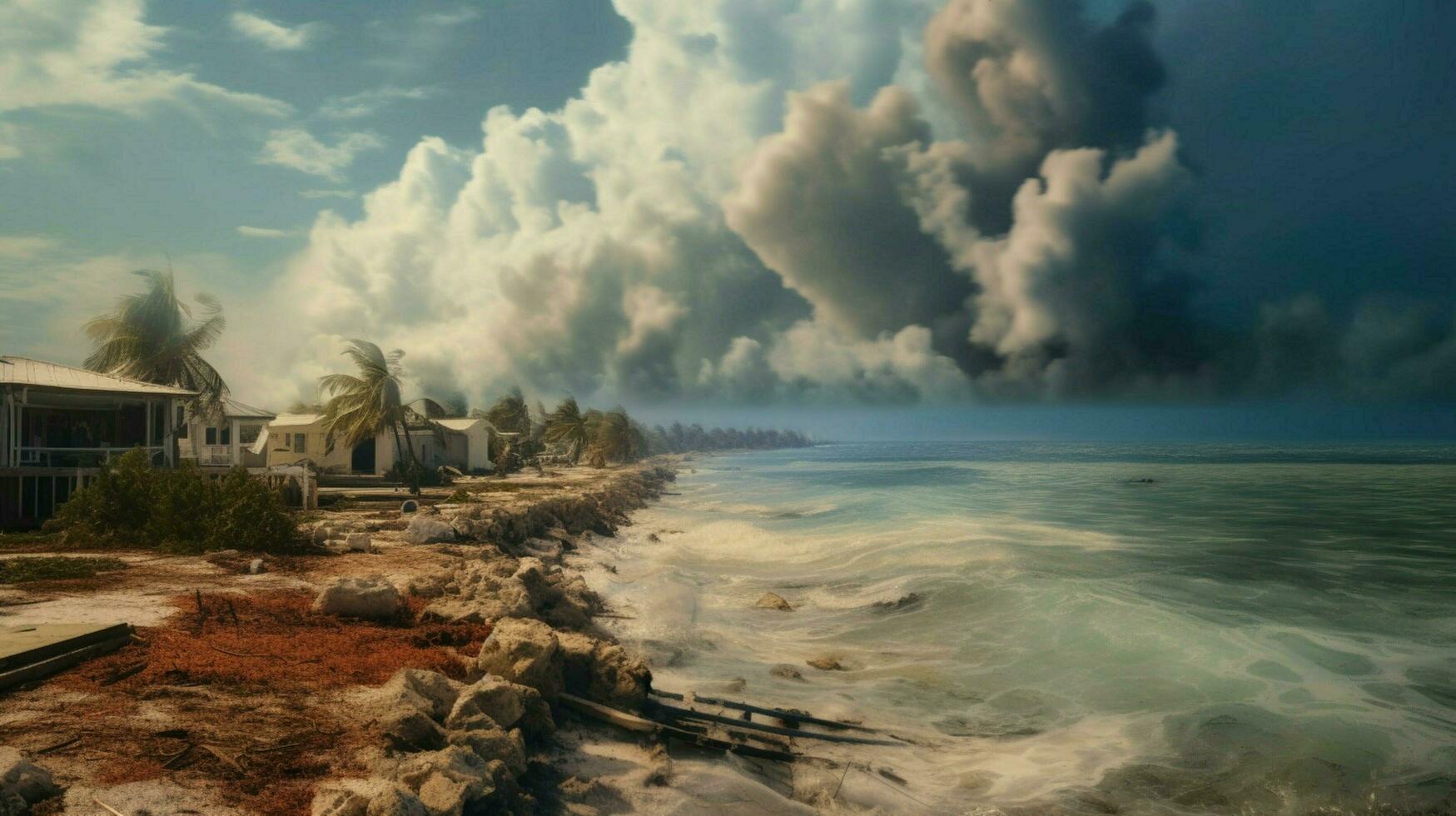 low cloud against backdrop of sea and sky after photo