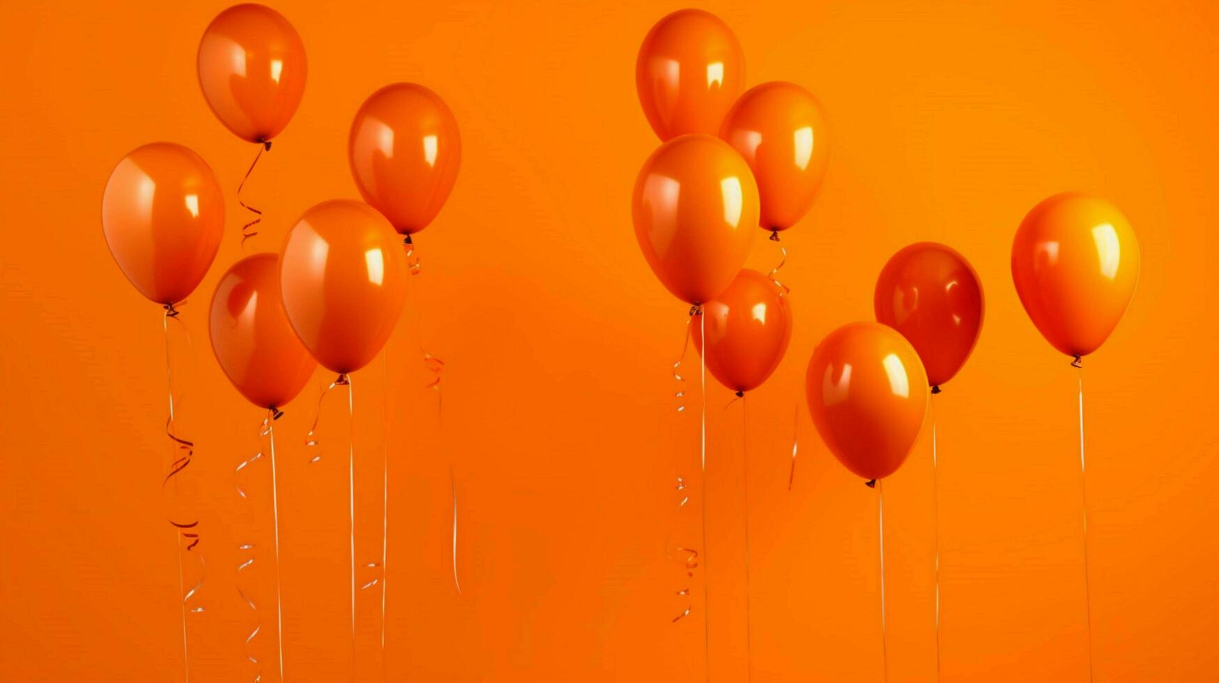 naranja globos en un brillante naranja antecedentes foto