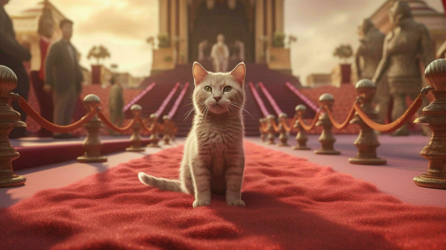 red carpet for famous cat photo