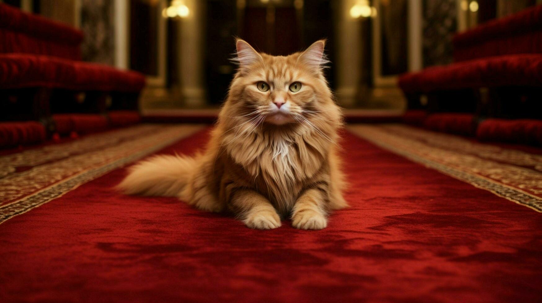 red carpet for famous cat photo