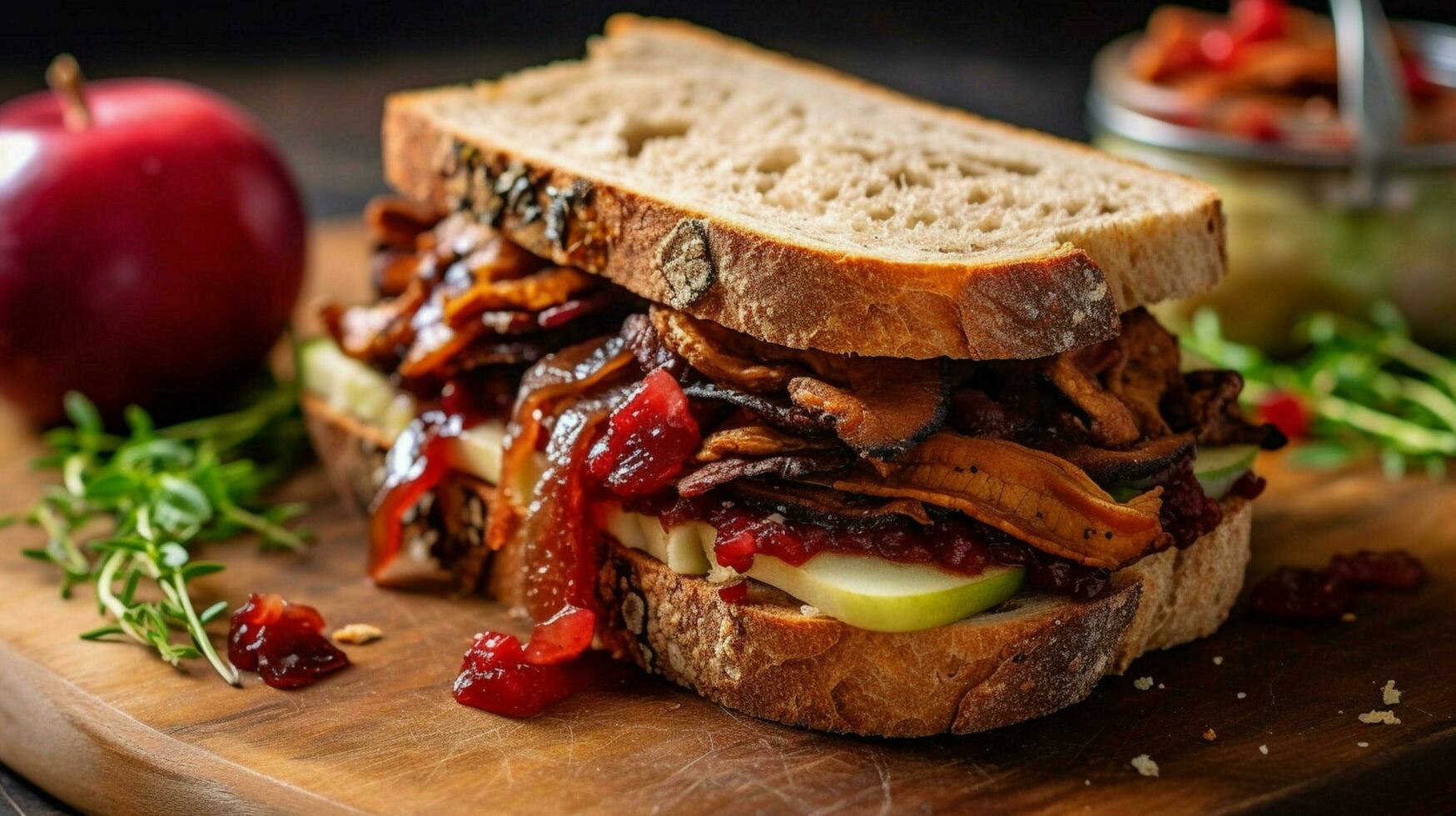 savor a vegan sandwich with generous filling photo