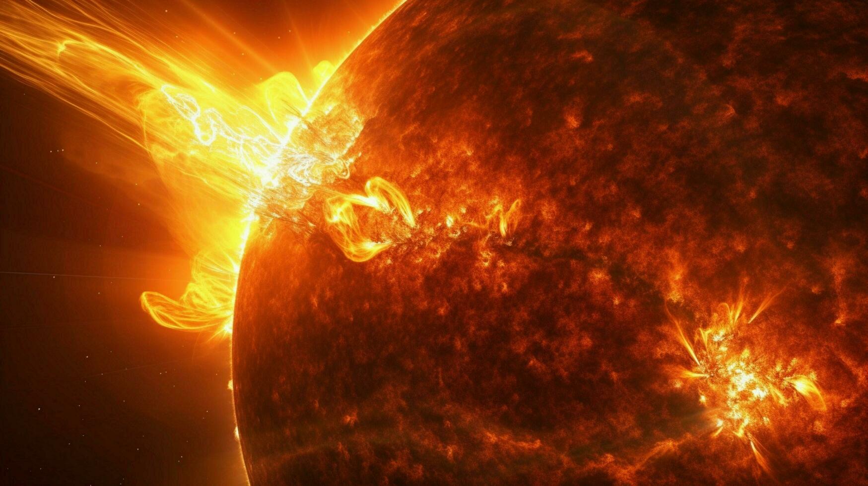 solar flare with view of the suns surface showing photo