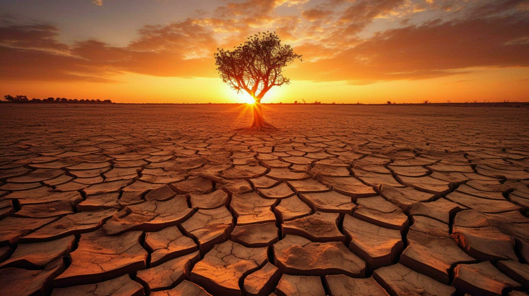 árbol crecer sequía puesta de sol foto