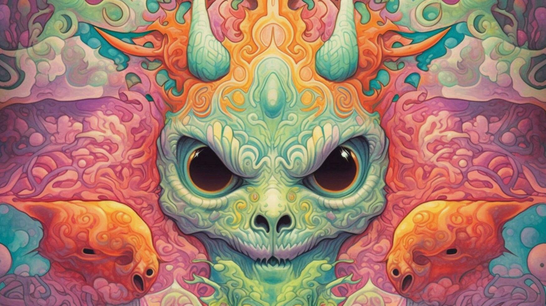 trippy creature with its pastel colors and psyche photo