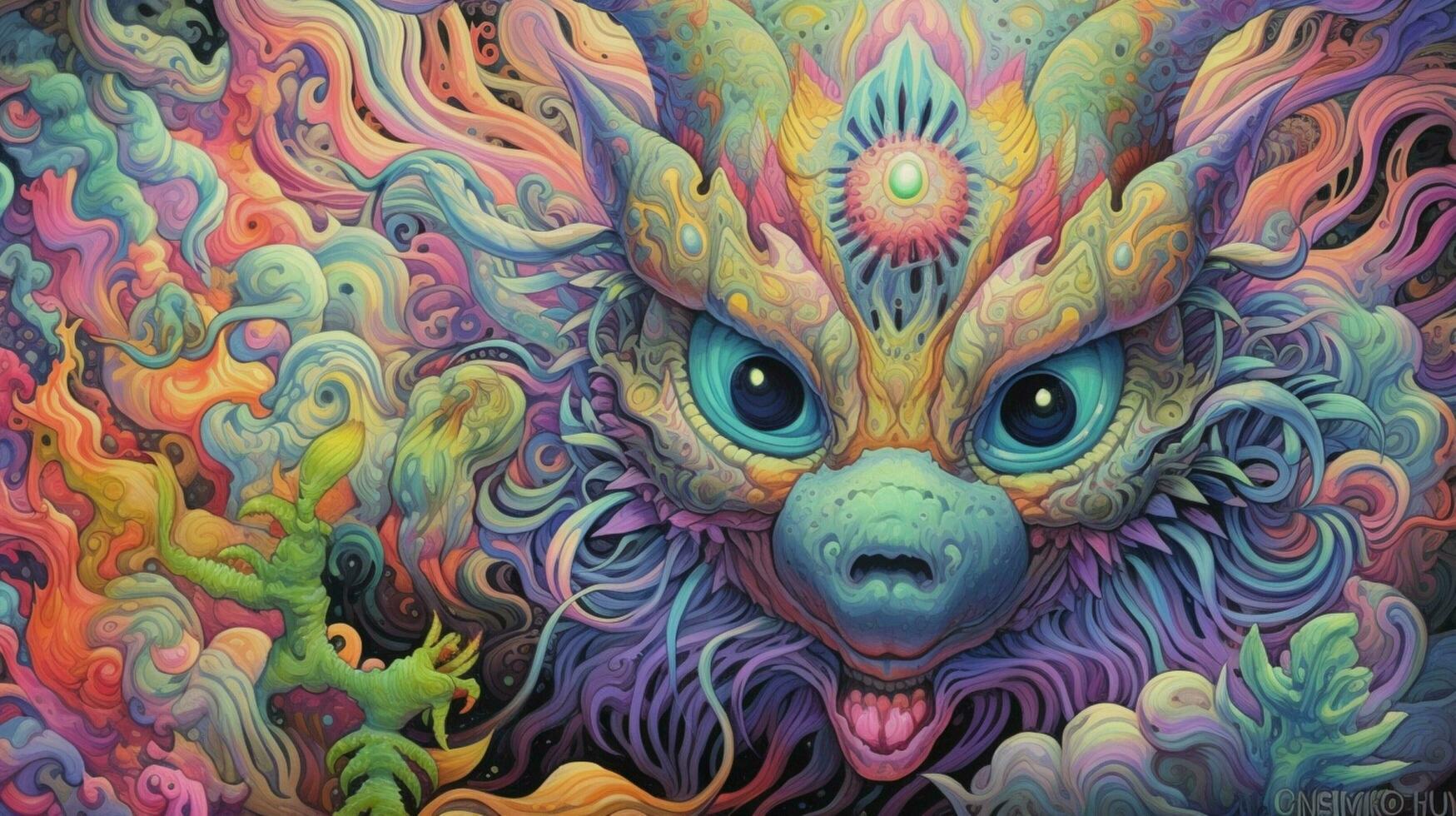 trippy creature with its pastel colors and psyche photo