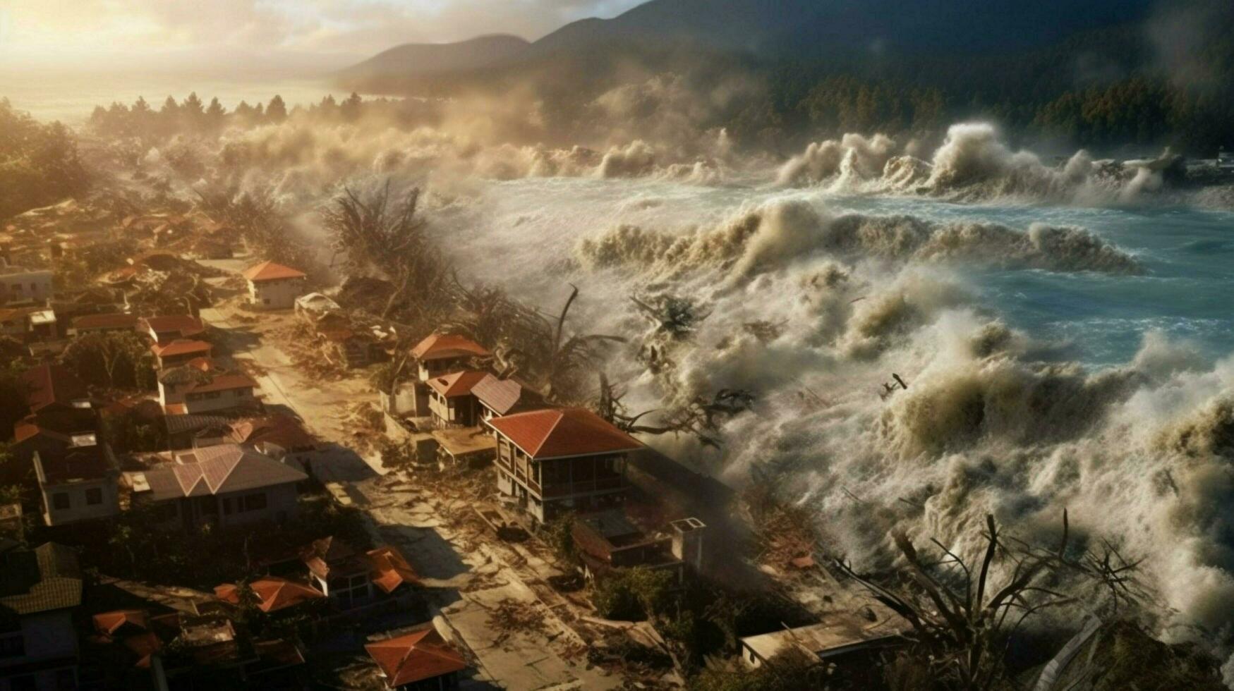 tsunami receding revealing the shocking damage photo