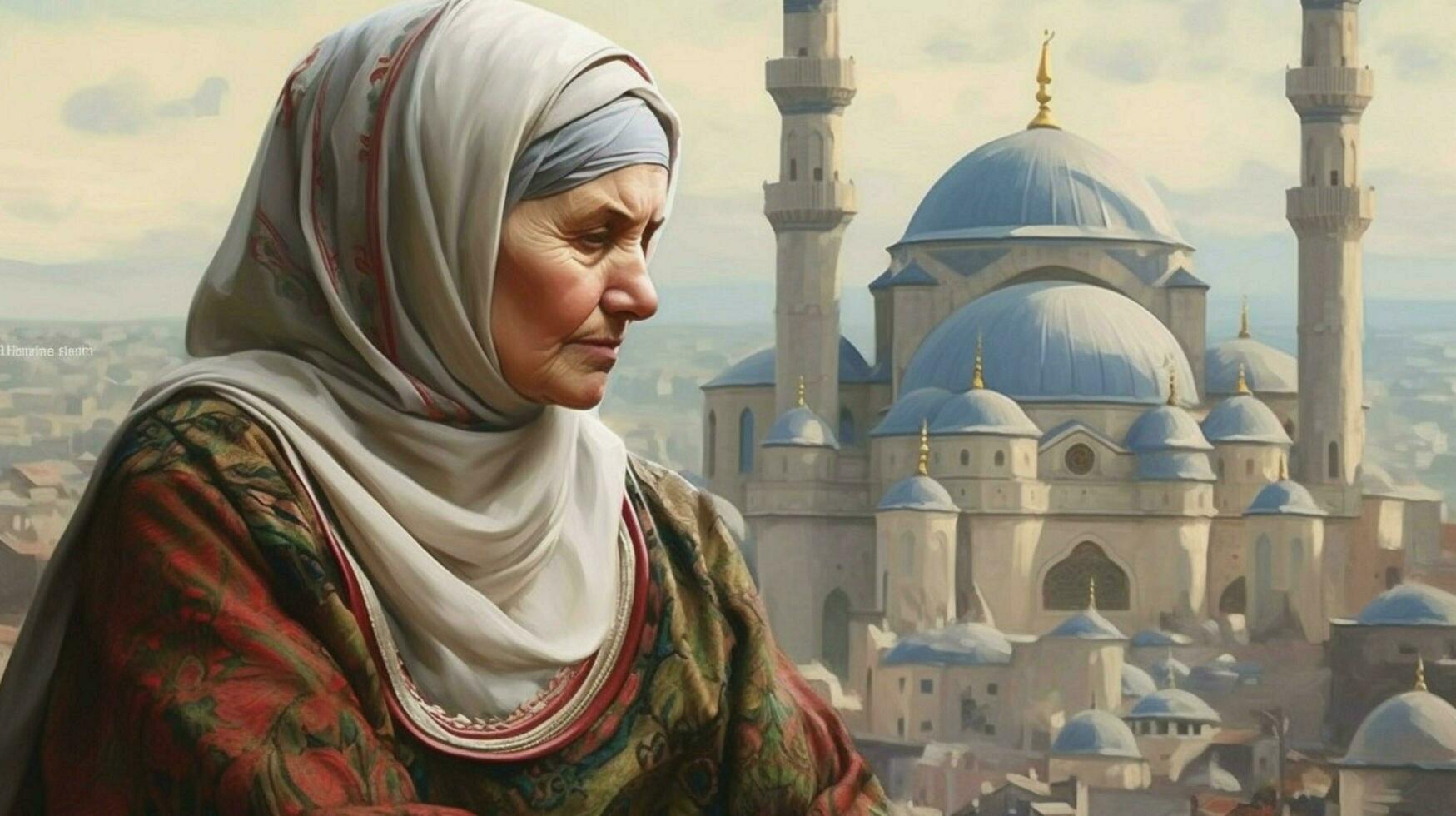 turk woman turkish city photo