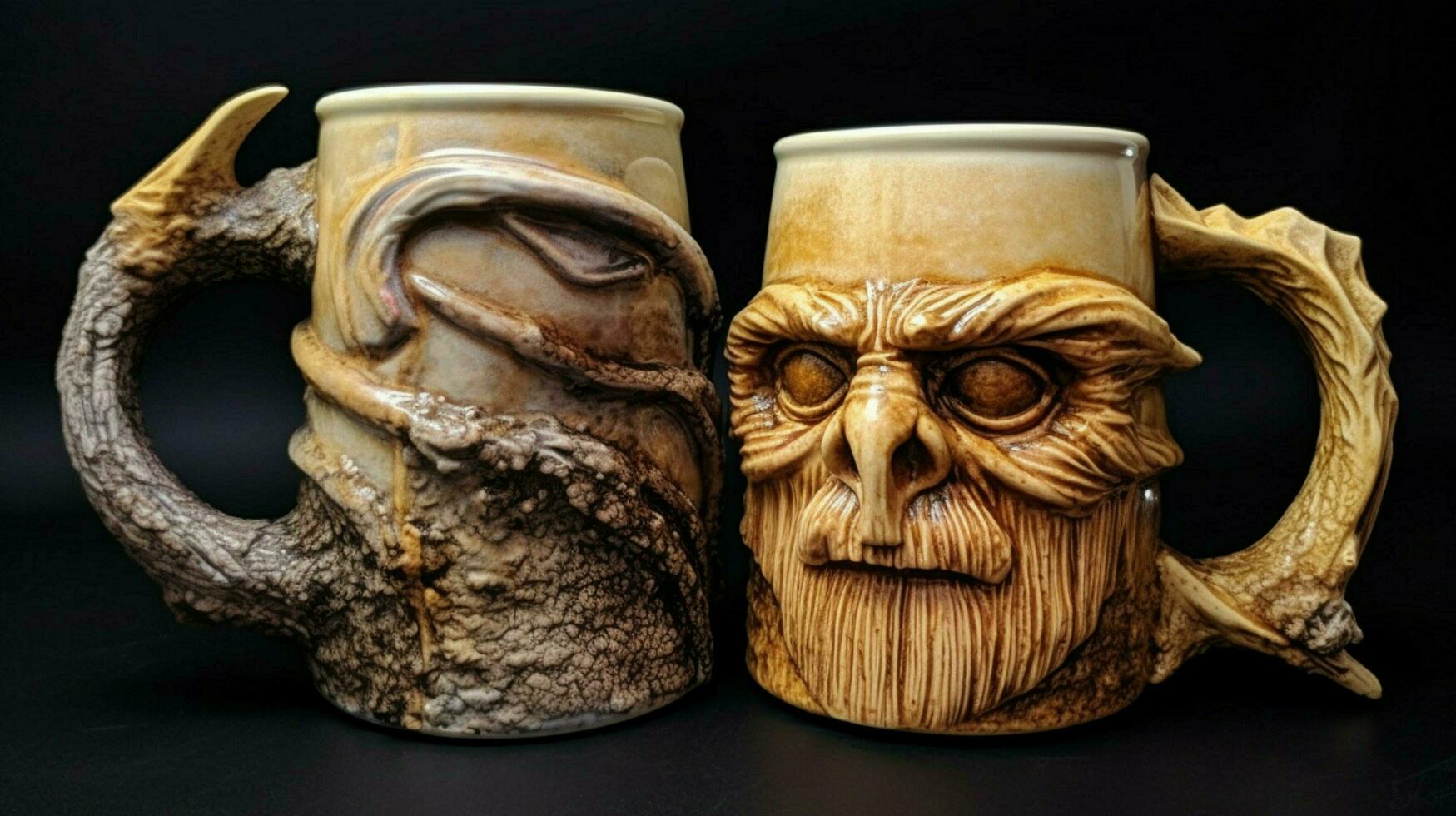 two beer mugs photo