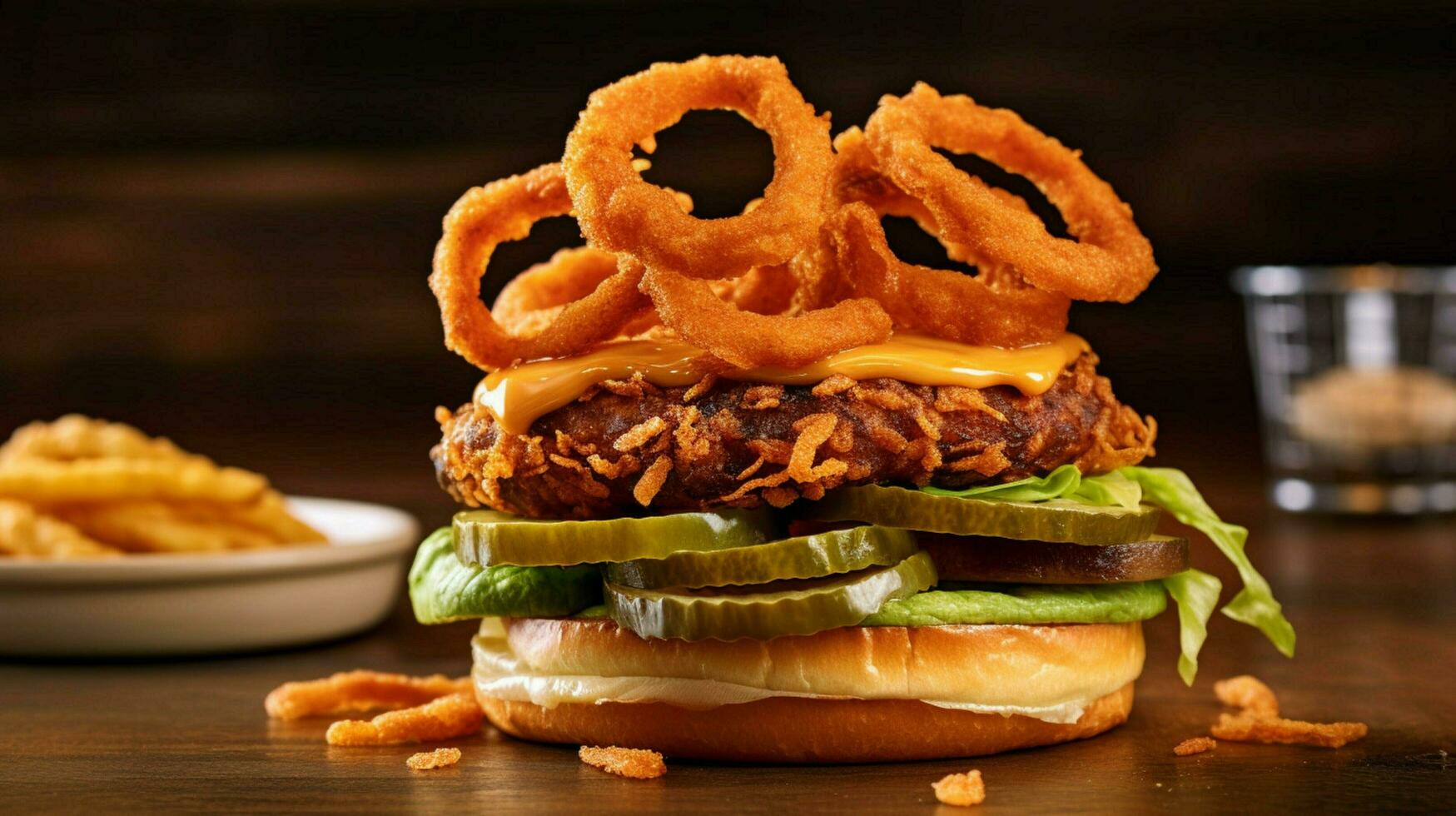 veggie burger topped with avocado slices and cris 30655169 Stock Photo