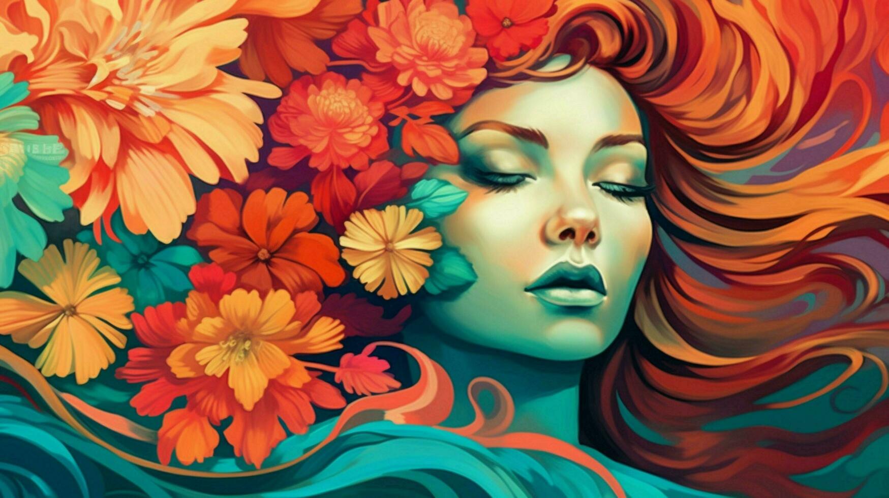 vibrant color palette with mix of warm and cool c photo