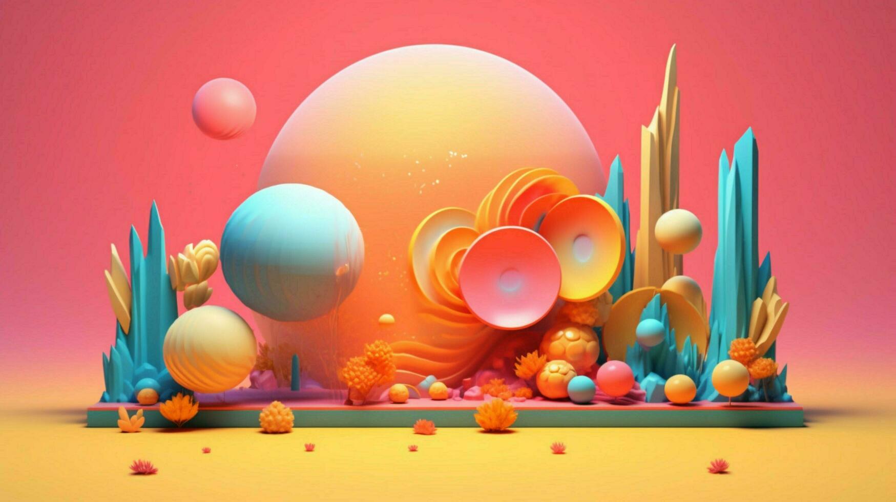 vibrant color palette with pastel gradients and p photo