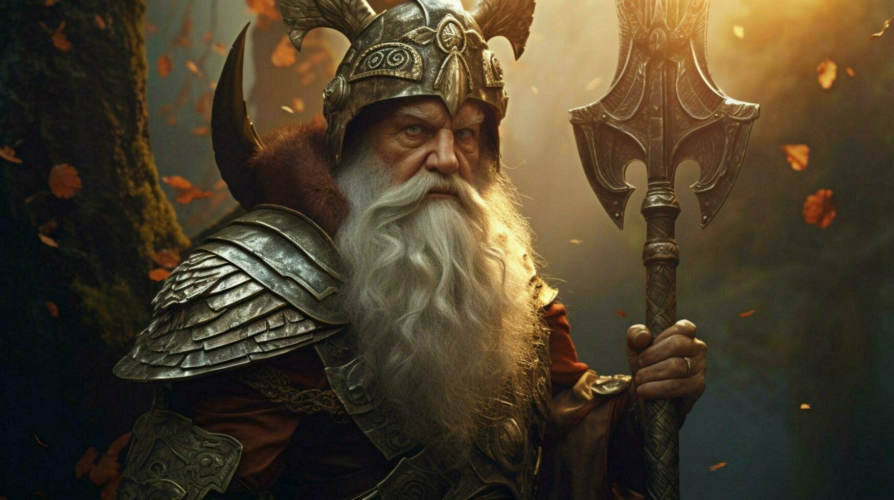 warrior senior man gaming fictional world photo