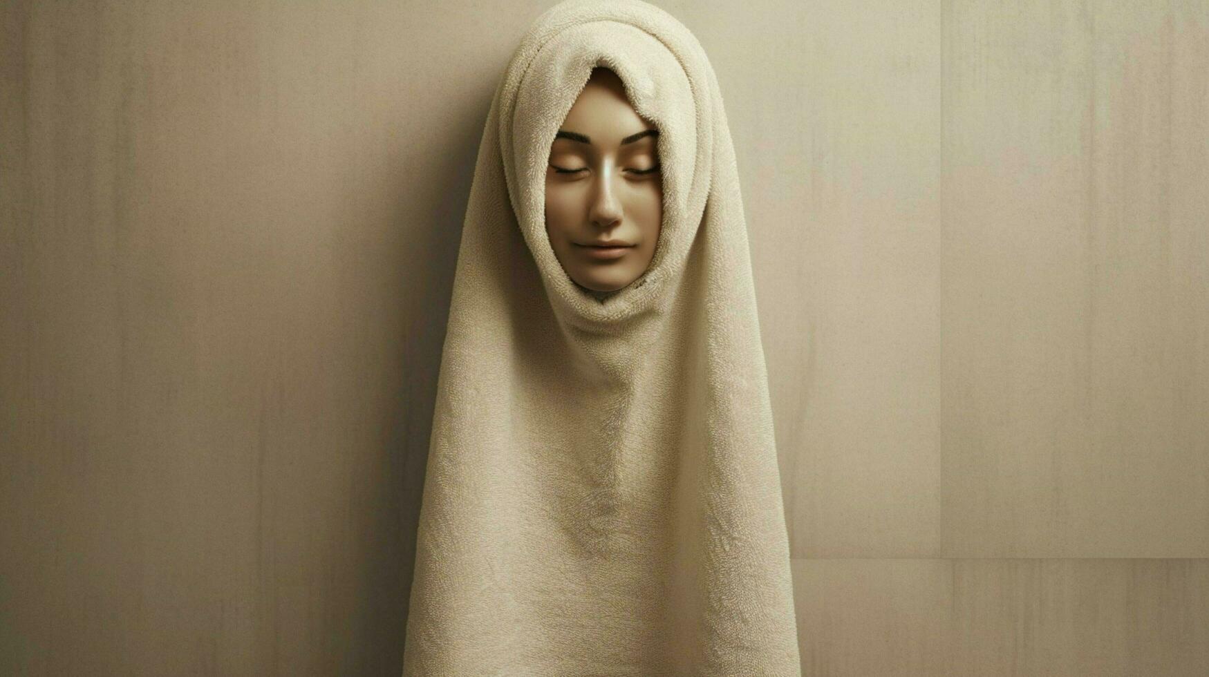 woman towel face photo