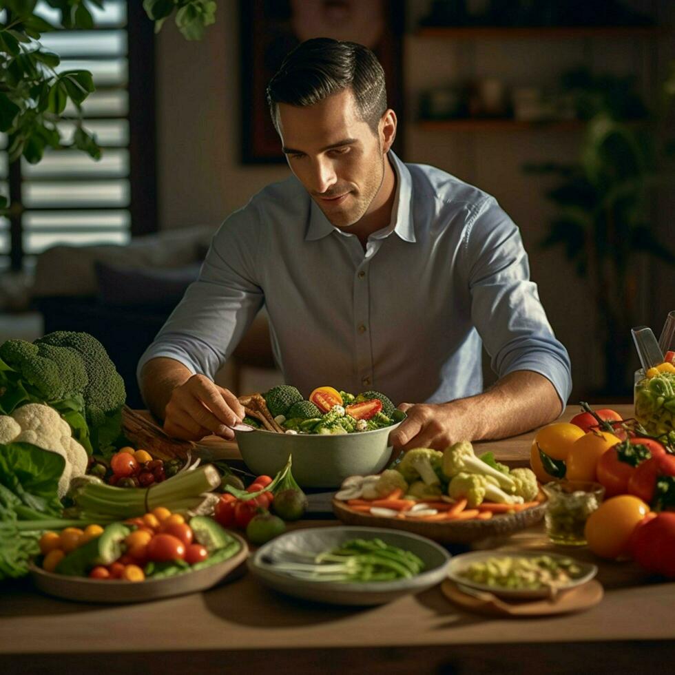 A compelling scene portraying a man indulging photo