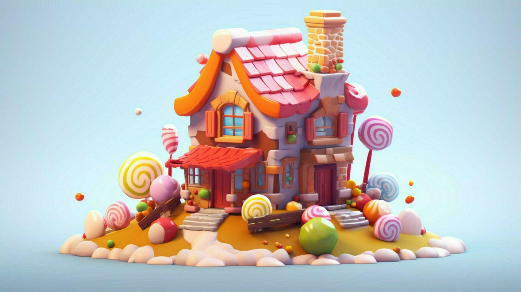 A fancy candy house with sweets and chocolate dessert photo