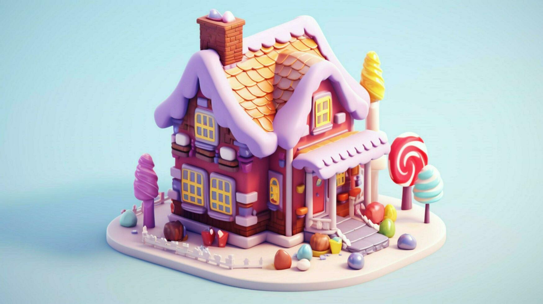 A fancy candy house with sweets and chocolate dessert photo