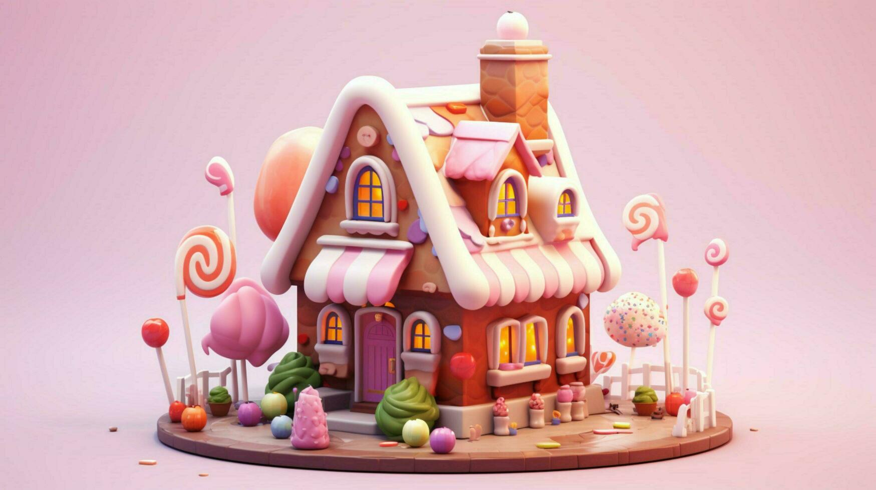 A fancy candy house with sweets and chocolate dessert photo