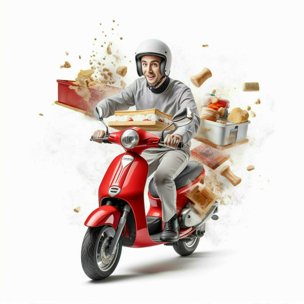 Capture the excitement and energy of food delivery photo