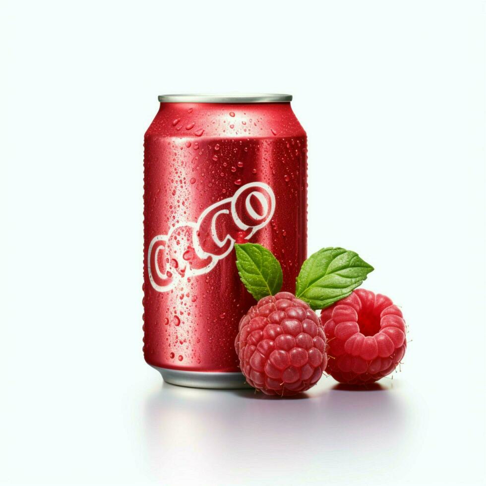 Coca Cola frambuesa con blanco antecedentes foto