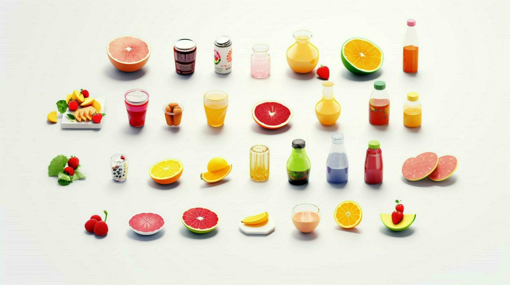 Colorful 3D Icon Sets of food and beverage indust photo